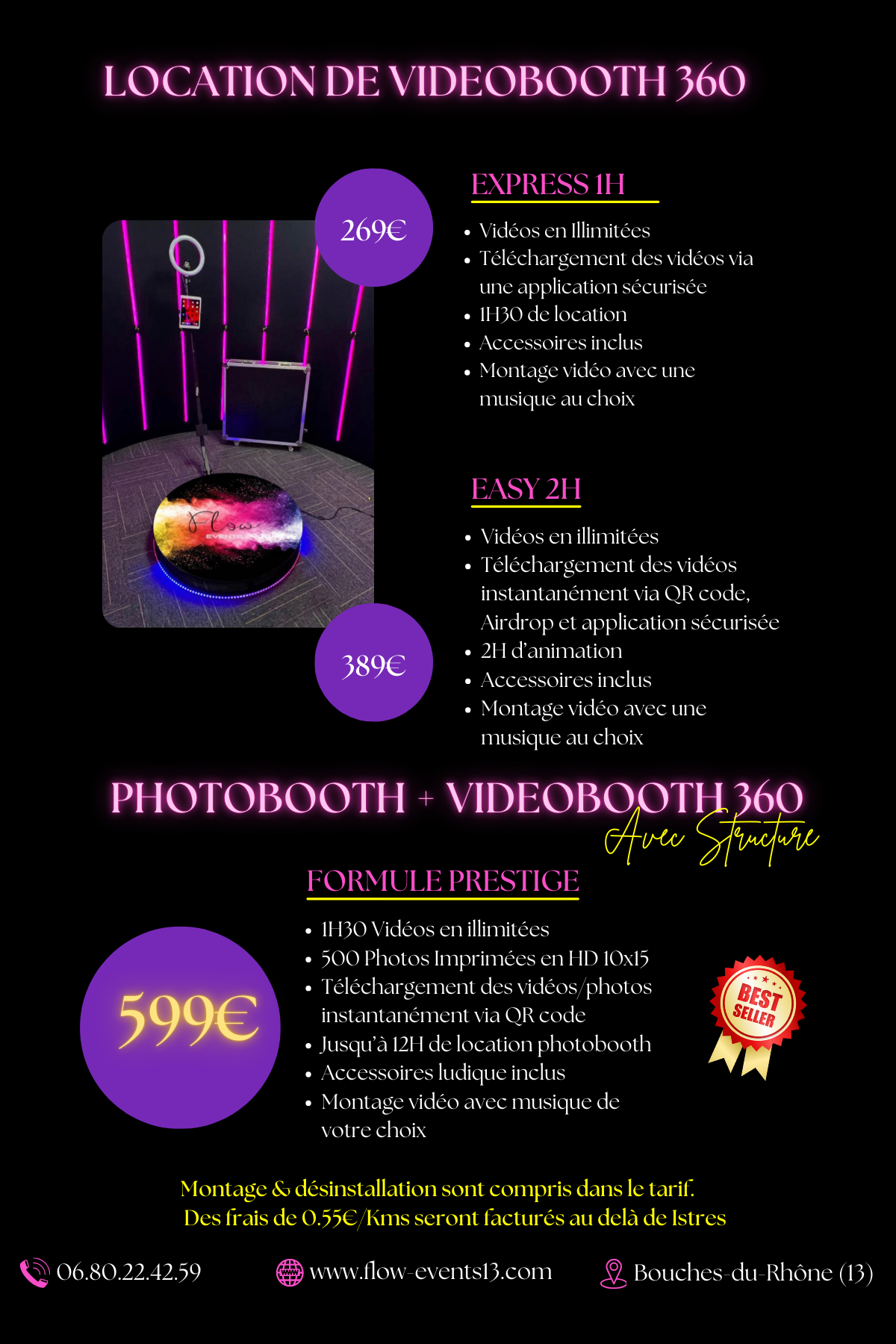 tarifs de prestation videobooth 360